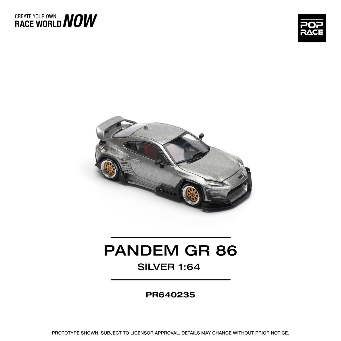 Pop Race - Pre-Order - Pandem GR86, silver - PR640235