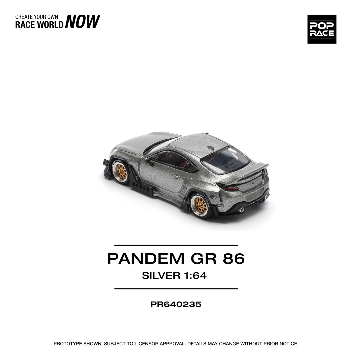 Pop Race - Pre-Order - Pandem GR86, silver - PR640235