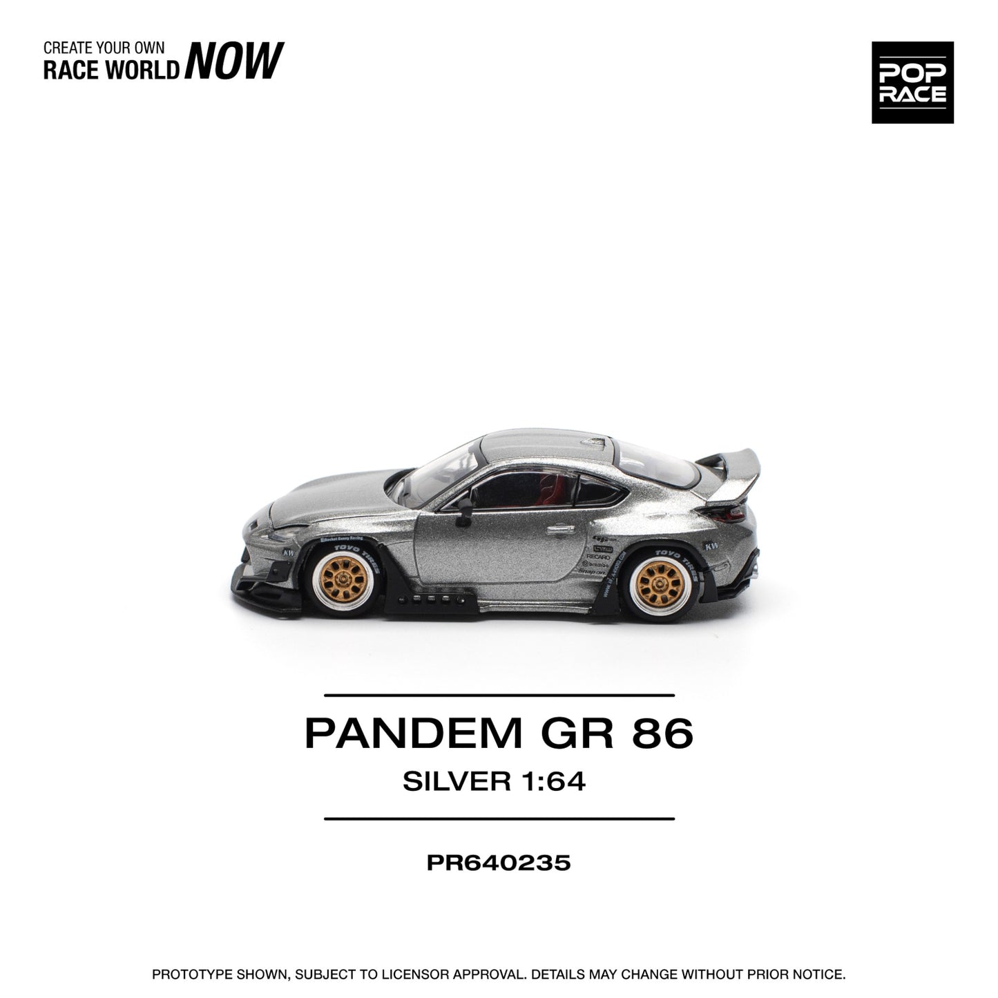 Pop Race - Pre-Order - Pandem GR86, silver - PR640235