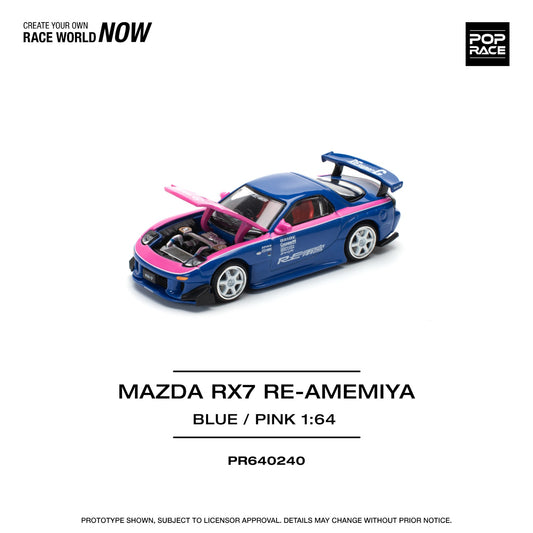 Pop Race - Pre-Order - Mazda RX7 Re-Amemiya, blue/pink - PR640240