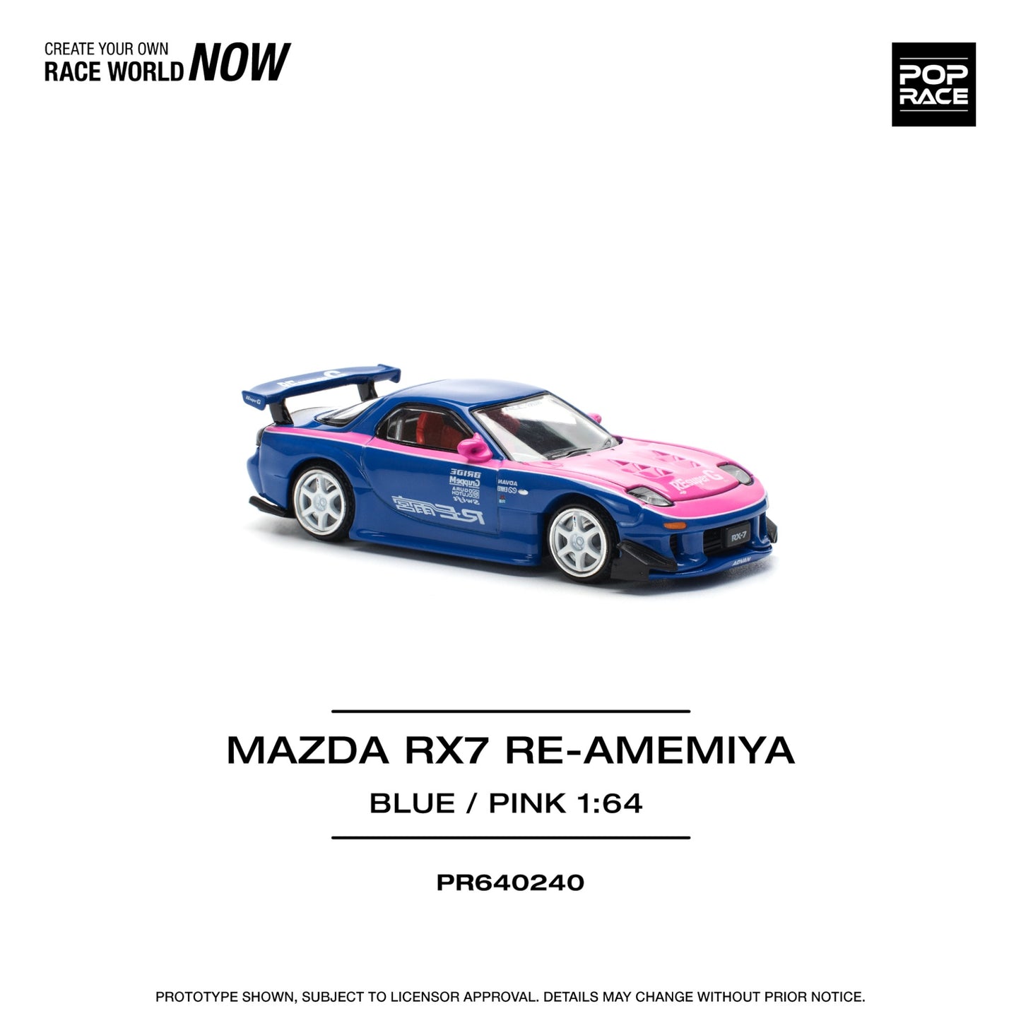 Pop Race - Pre-Order - Mazda RX7 Re-Amemiya, blue/pink - PR640240