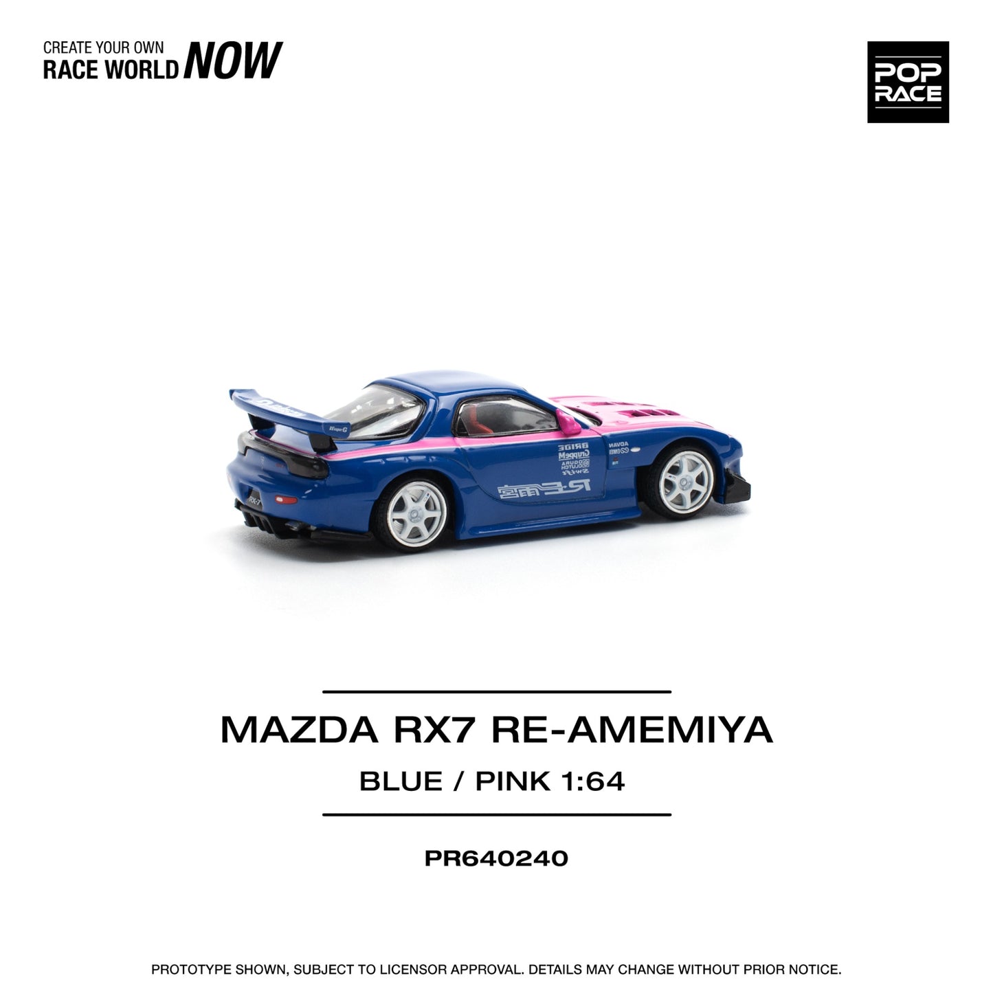 Pop Race - Pre-Order - Mazda RX7 Re-Amemiya, blue/pink - PR640240