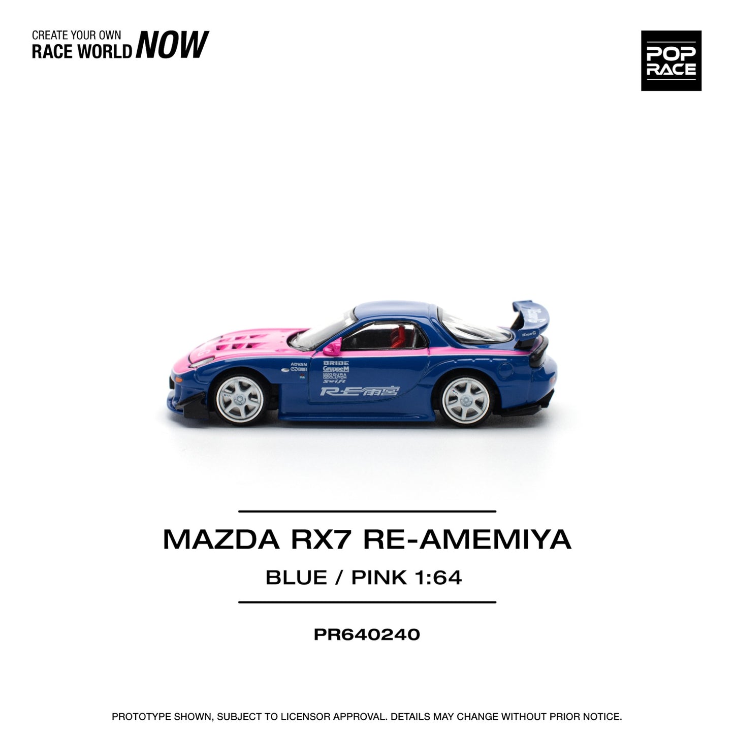 Pop Race - Pre-Order - Mazda RX7 Re-Amemiya, blue/pink - PR640240