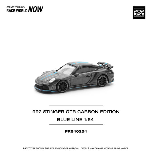 Pop Race - Pre-Order - 992 Stinger GTR, carbon edition - blue line- PR640254