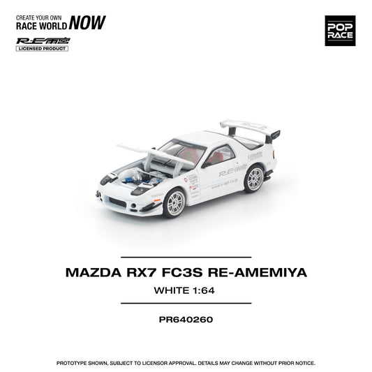 Pop Race - Pre-Order - MAZDA RX7 FC3S RE-AMEMIYA - WHITE - PR640260