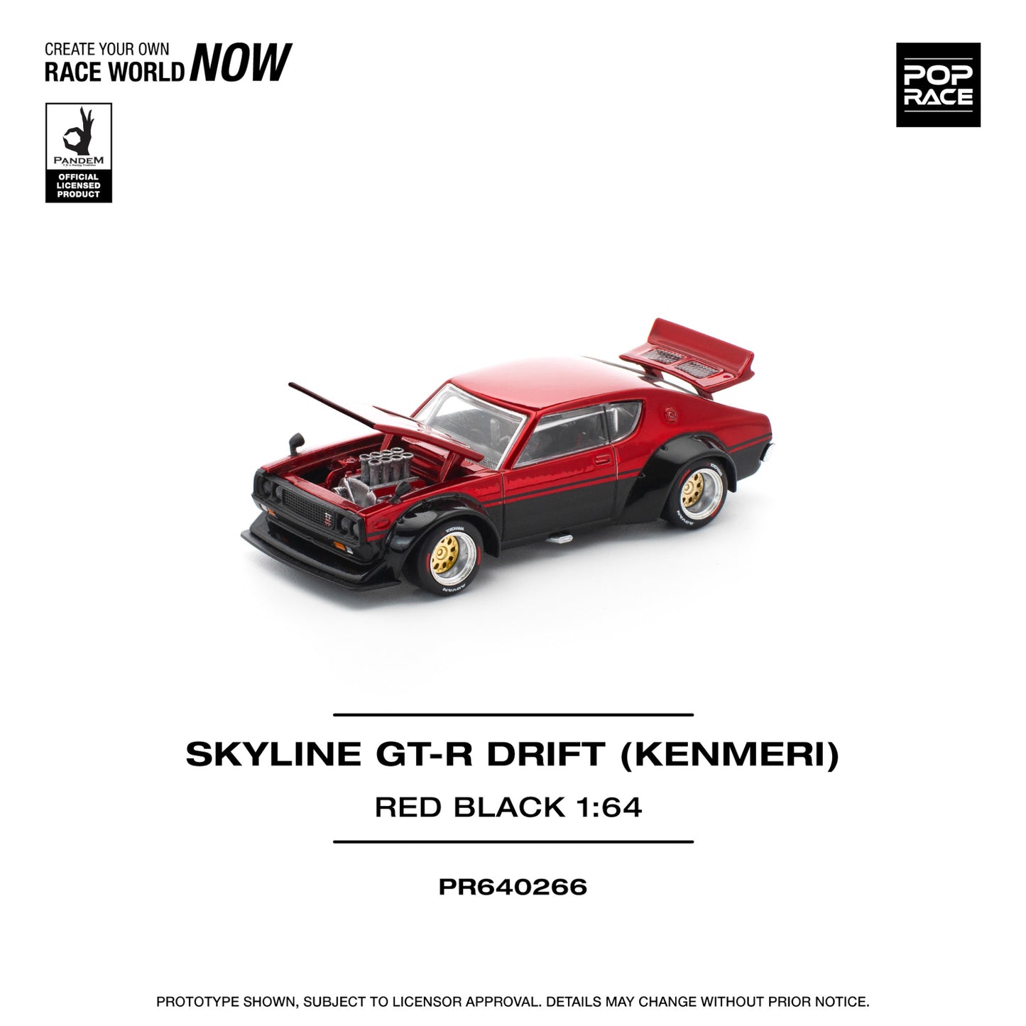 Pop Race - Pre-Order - Skyline GT-R Drift (Kenmeri) - red-black - PR640266