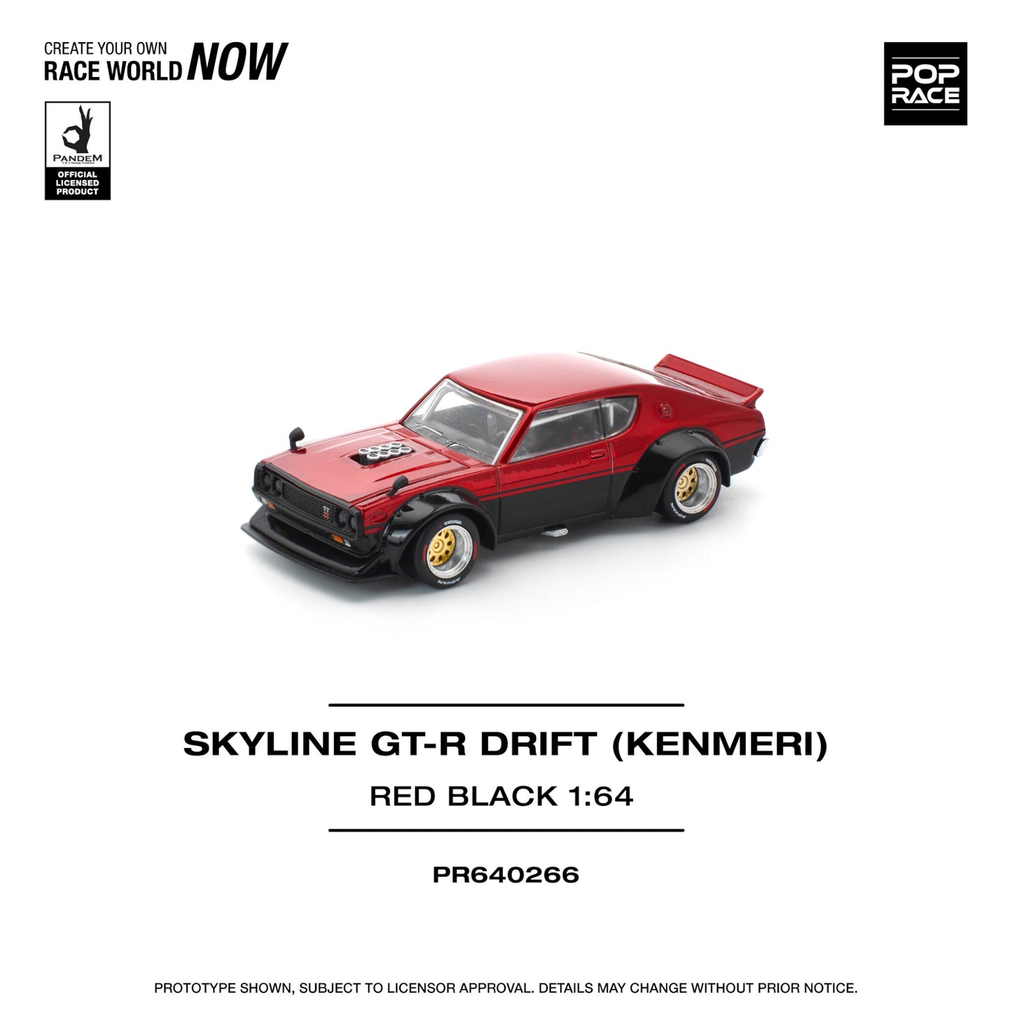 Pop Race - Pre-Order - Skyline GT-R Drift (Kenmeri) - red-black - PR640266