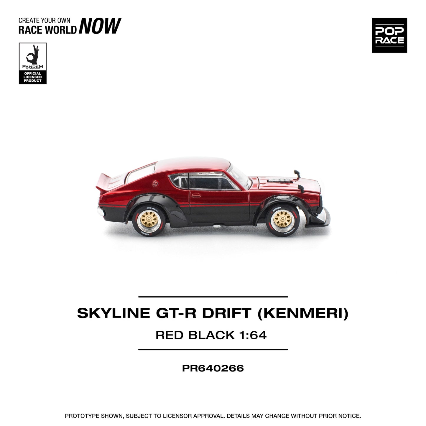 Pop Race - Pre-Order - Skyline GT-R Drift (Kenmeri) - red-black - PR640266