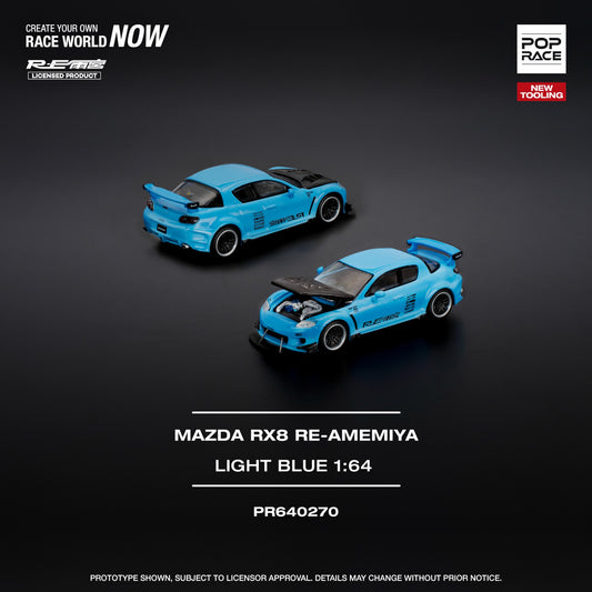 Pop Race - Pre-Order - Mazda RX8 - Re-Amemiya - Light Blue - PR640270