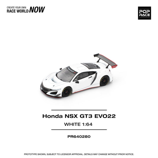 Pop Race - Pre-Order - Honda NSX GT3 EVO22 - white - PR640280