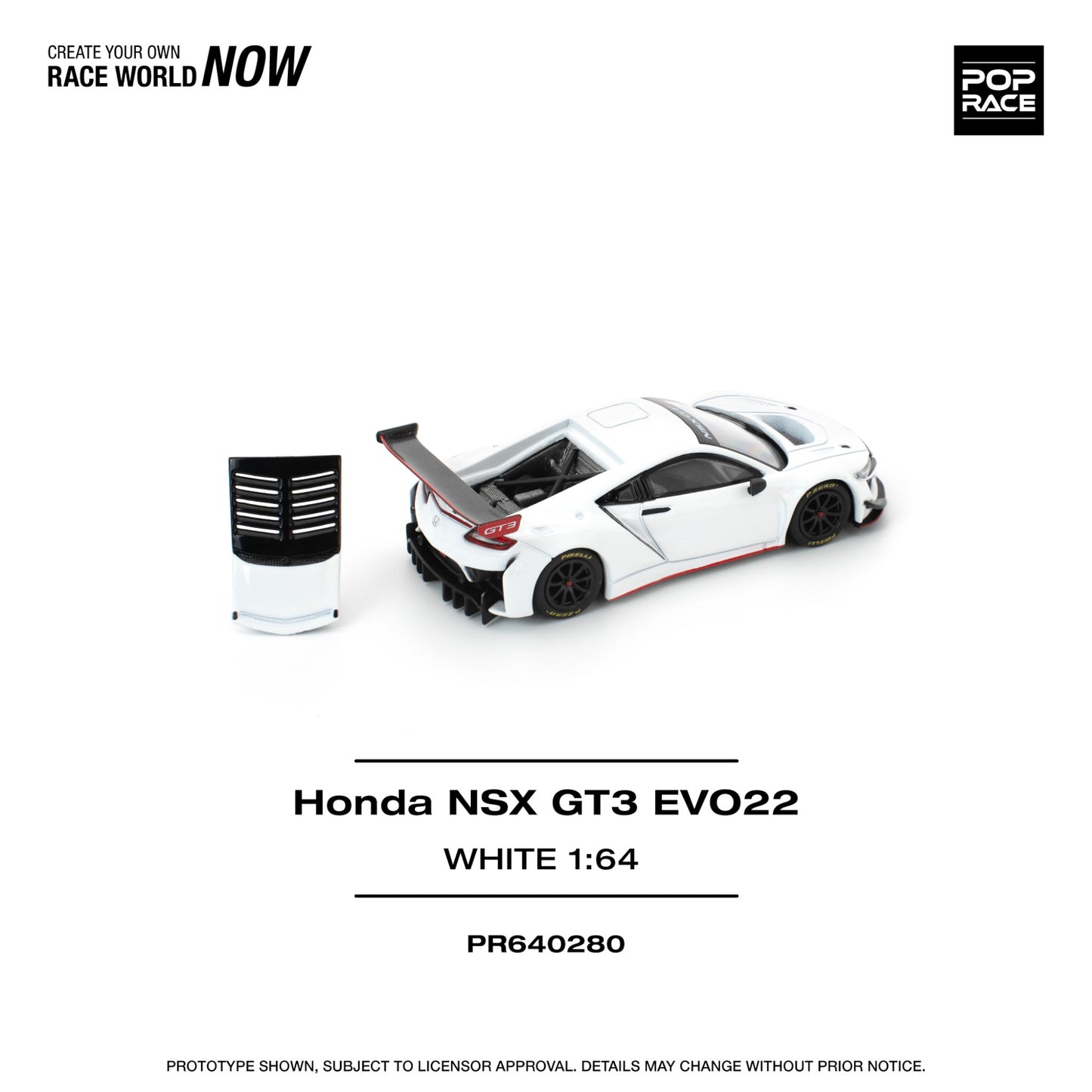 Pop Race - Pre-Order - Honda NSX GT3 EVO22 - white - PR640280