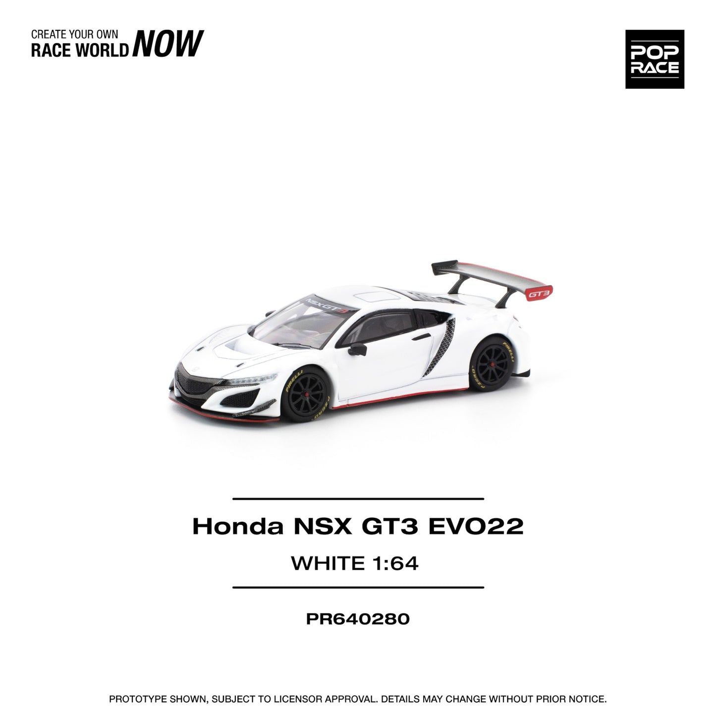 Pop Race - Pre-Order - Honda NSX GT3 EVO22 - white - PR640280
