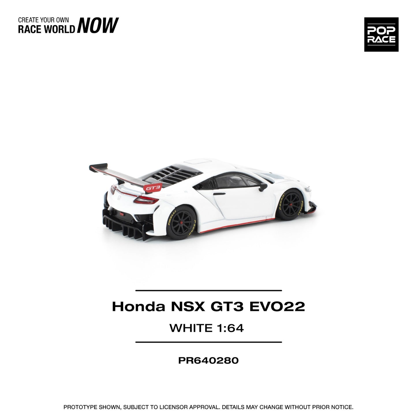 Pop Race - Pre-Order - Honda NSX GT3 EVO22 - white - PR640280