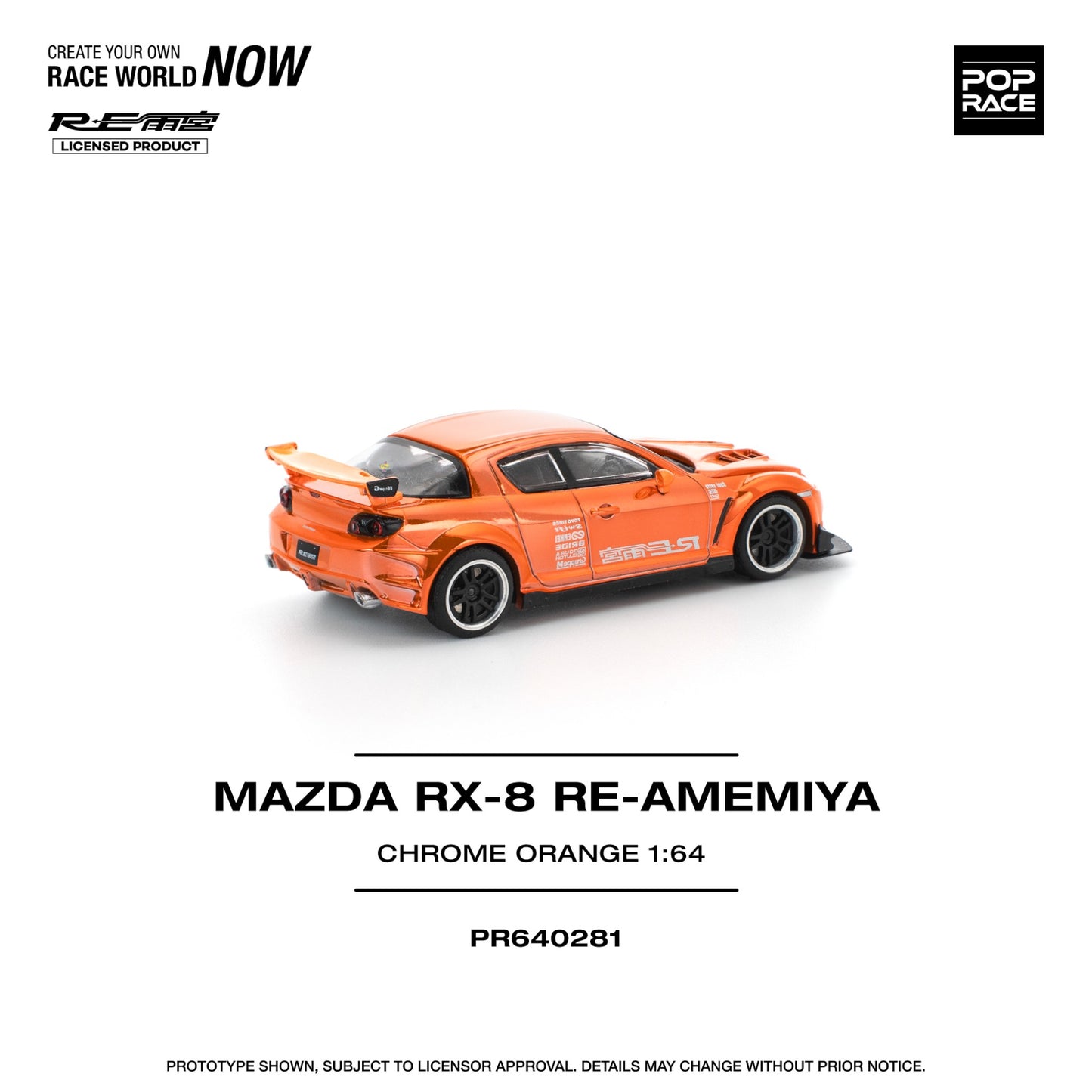 Pop Race - Pre-Order - Mazda RX8 Re-Amemiya, chrome orange - PR640281