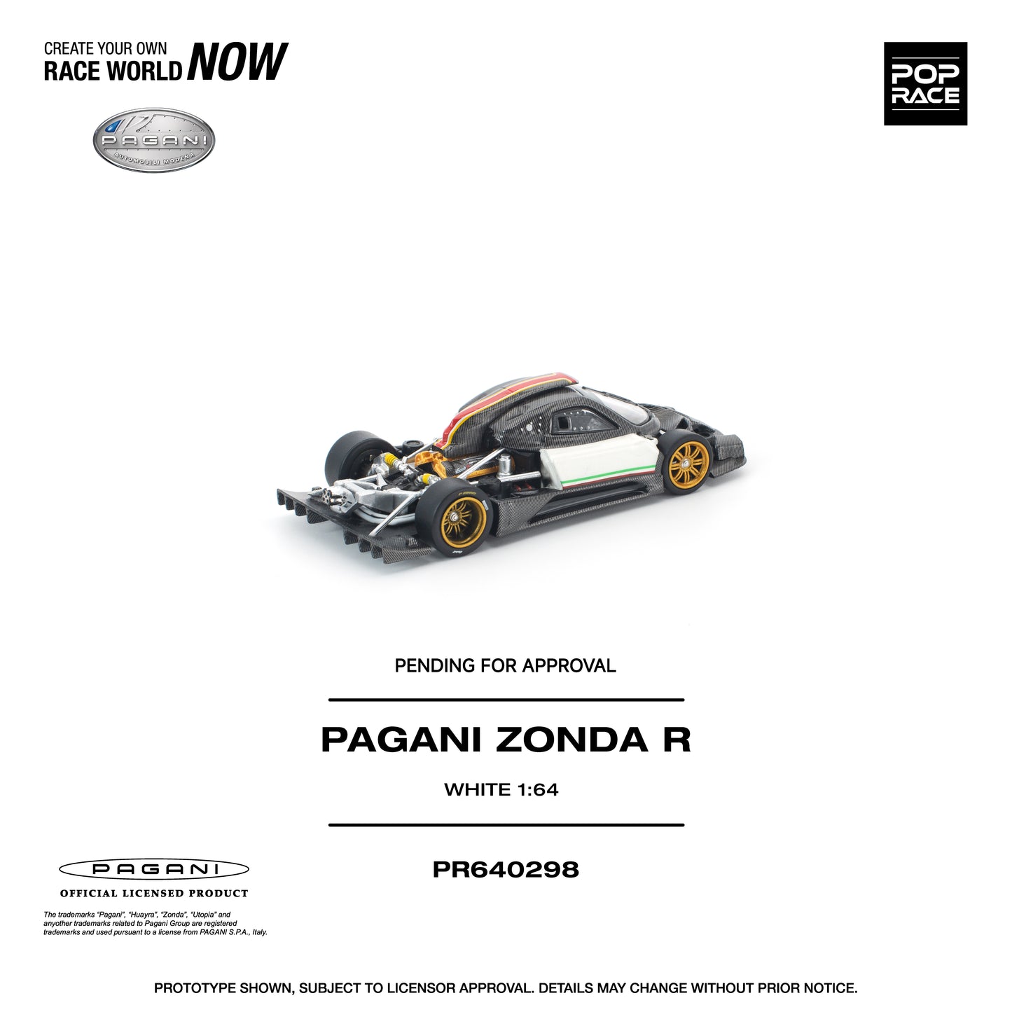 Pop Race - Pre-Order - Pagani Zonda R, white - PR640298
