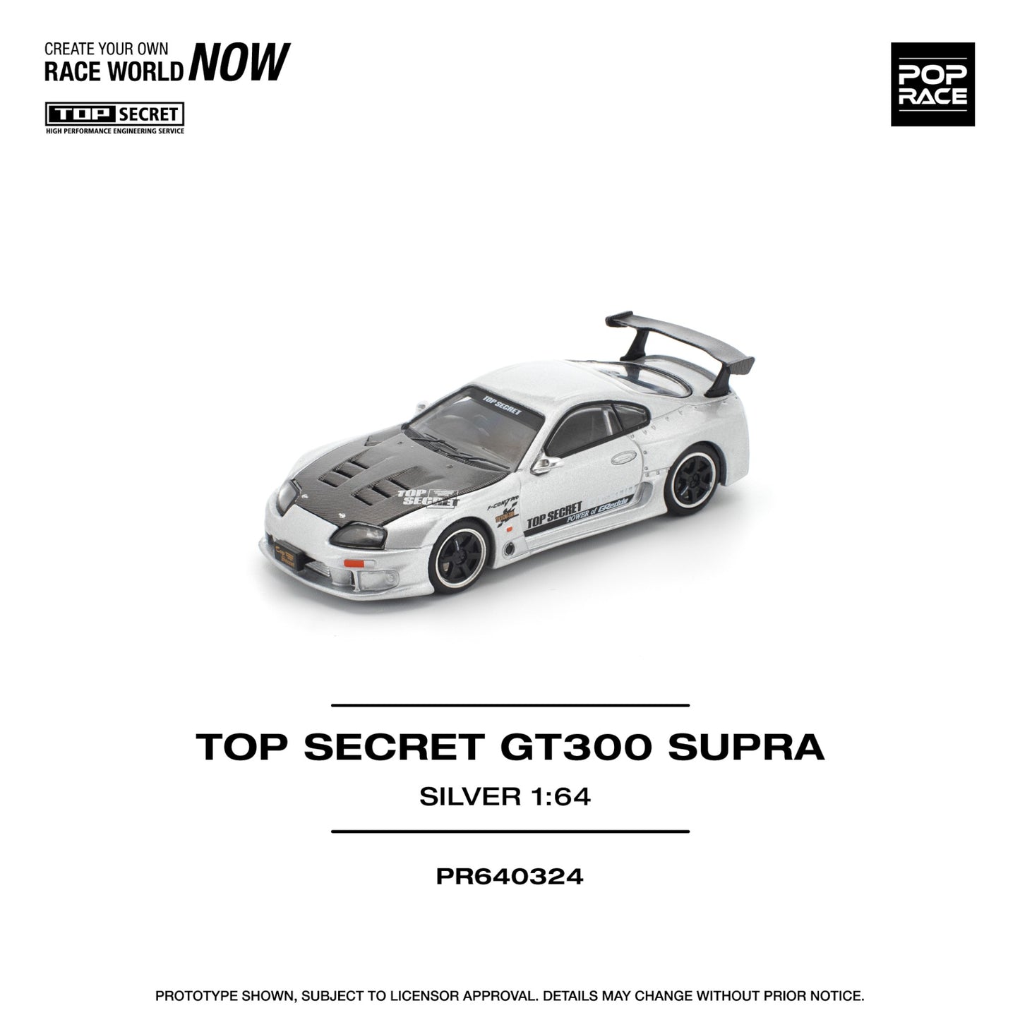 Pop Race - Pre-Order - Top Secret GT300 Supra, silver - PR640324