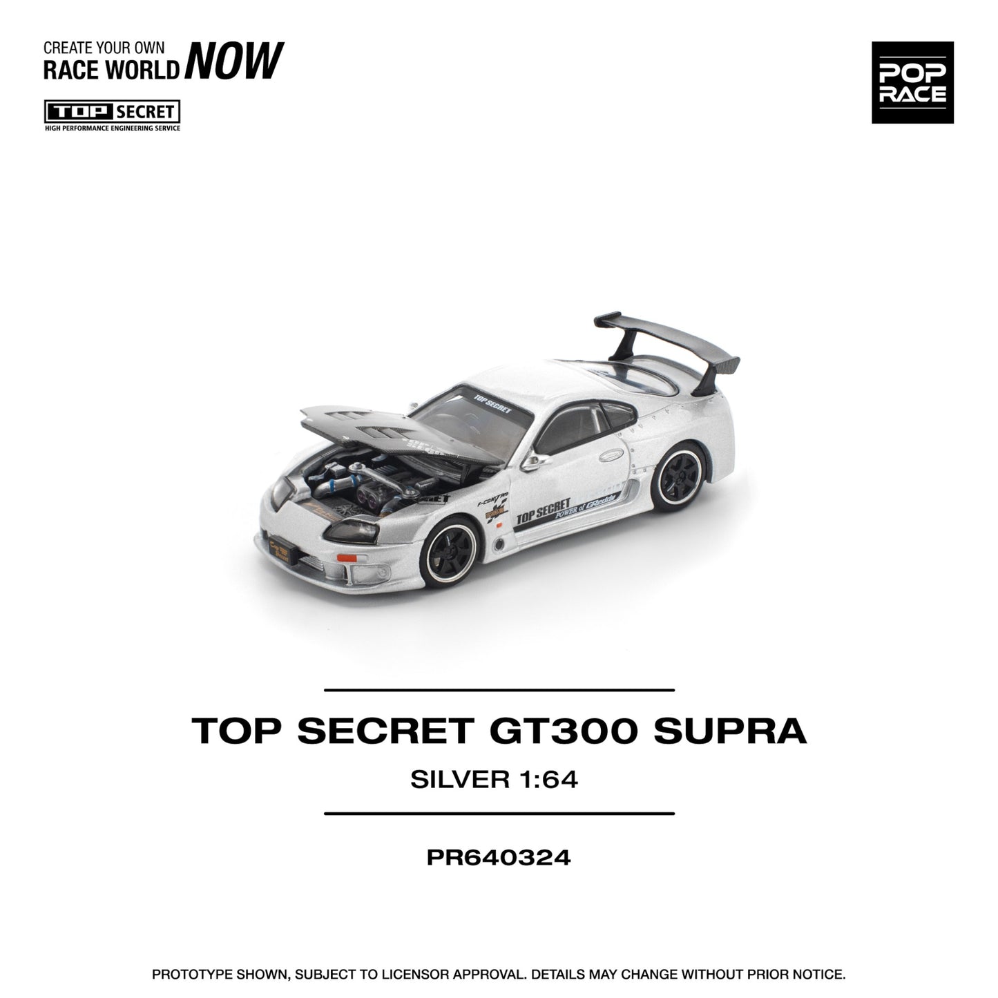 Pop Race - Pre-Order - Top Secret GT300 Supra, silver - PR640324