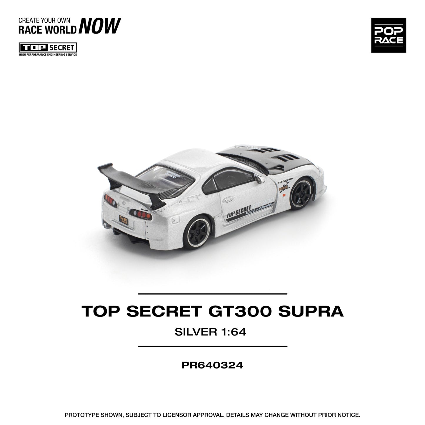 Pop Race - Pre-Order - Top Secret GT300 Supra, silver - PR640324