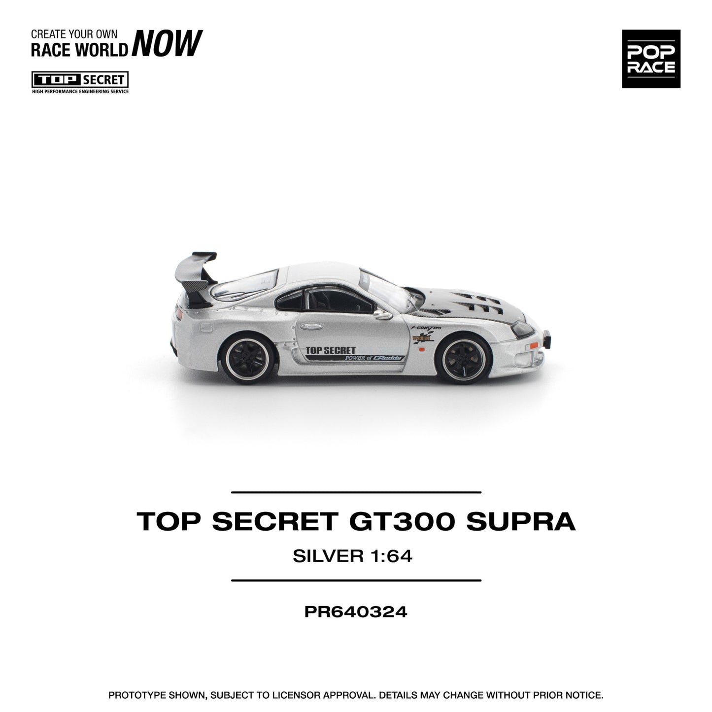 Pop Race - Pre-Order - Top Secret GT300 Supra, silver - PR640324