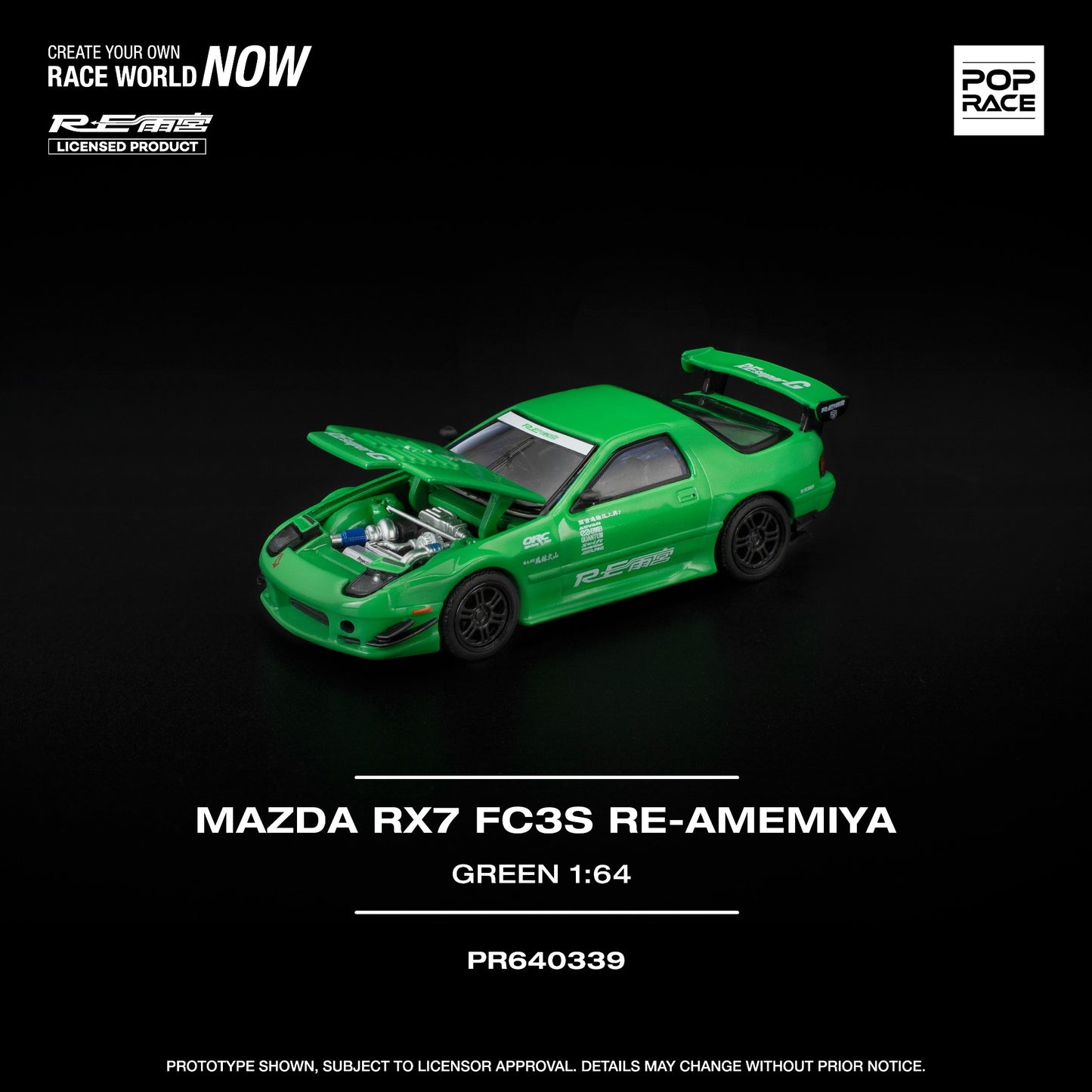 Pop Race - Pre-Order - Mazda RX7 FC3S Re-Amemiya, green - PR640339
