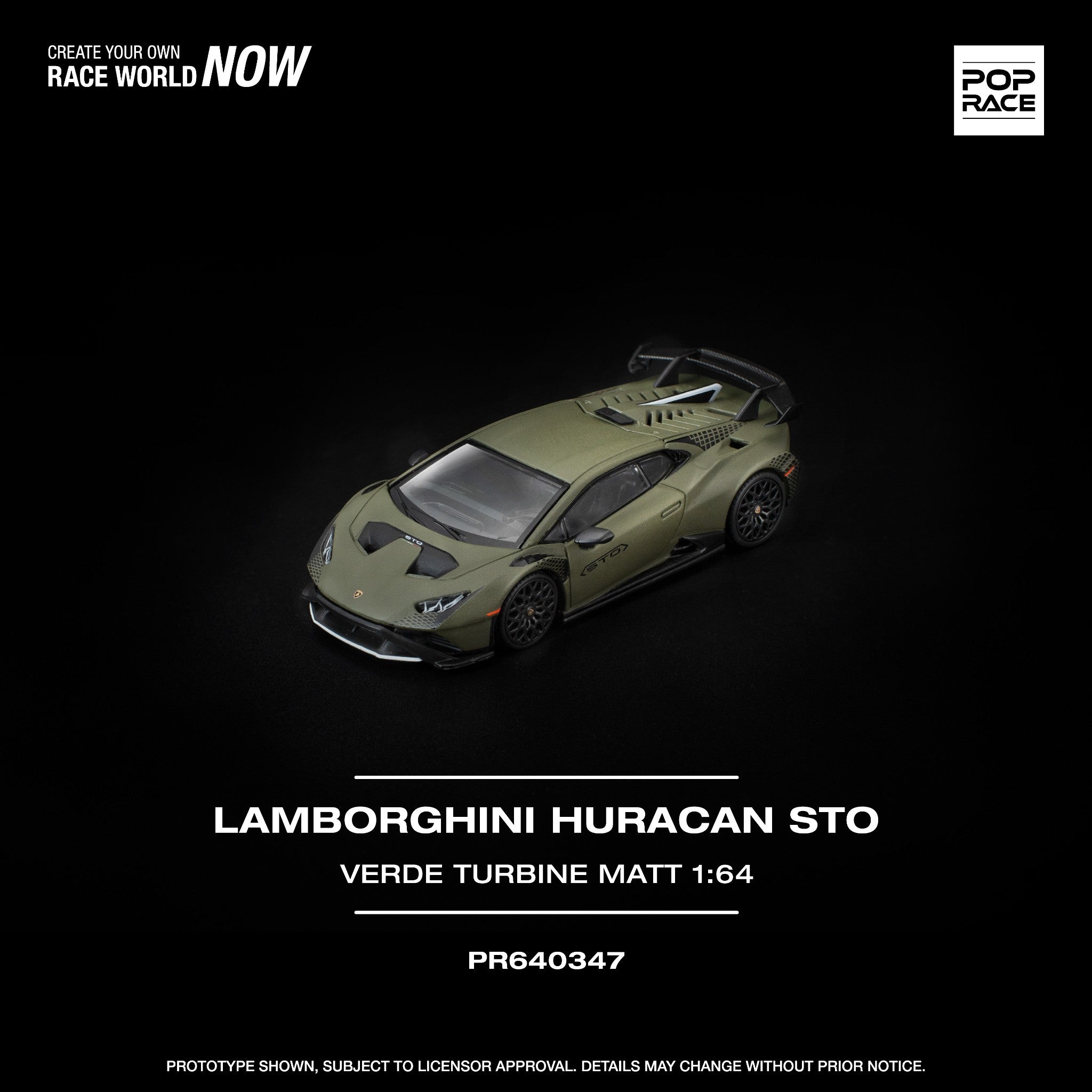 Pop Race - Pre-Order - Lamborghini Huracan STO, verde turbine matt - PR640347