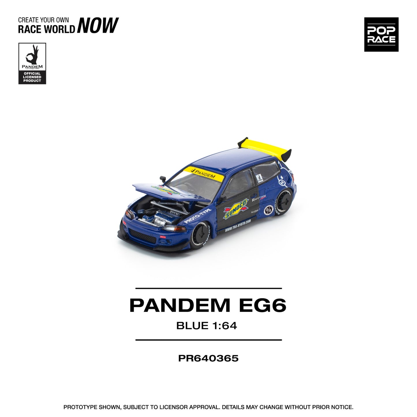 Pop Race - Pre-Order - Pandem Civic EG6 Blue/Black - PR640365