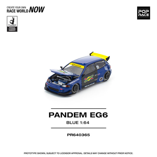 Pop Race - Pre-Order - Pandem Civic EG6 Blue/Black - PR640365