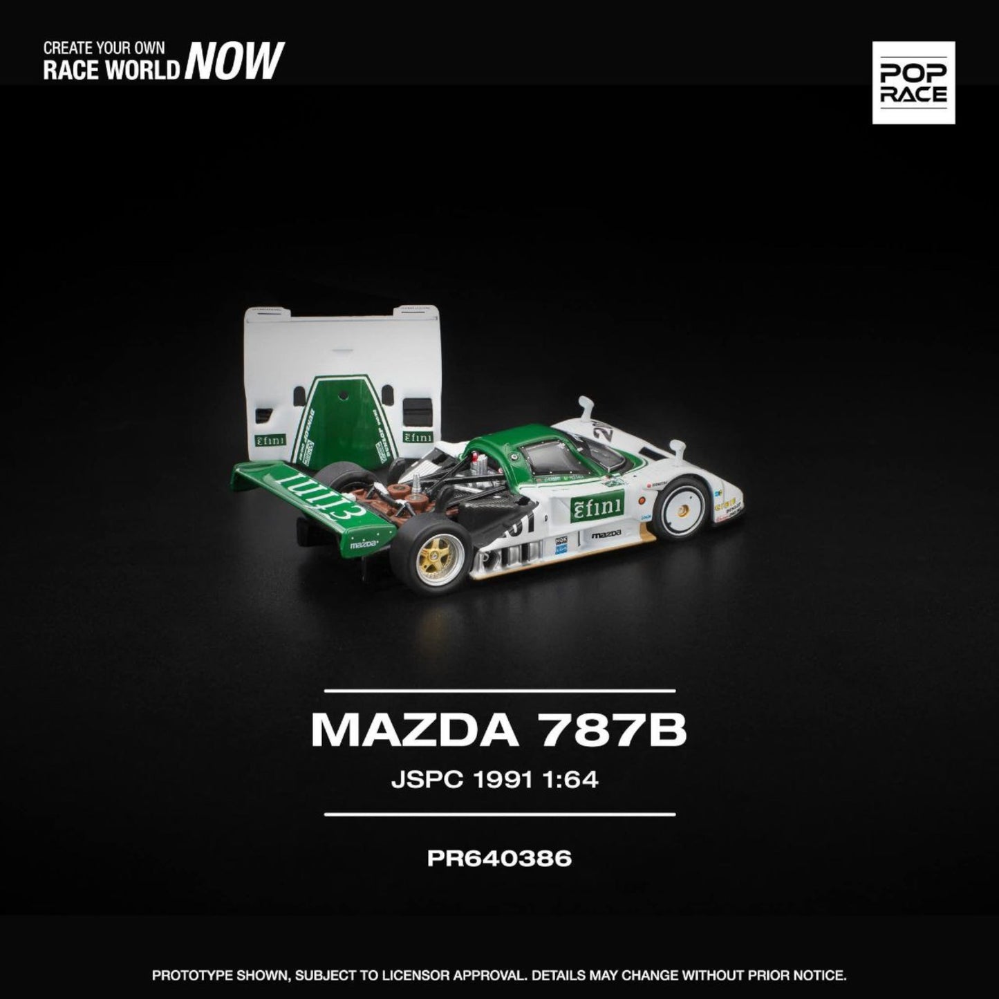 Pop Race - Pre-Order - 1991 Mazda 787B JSPC, white/green - 640386