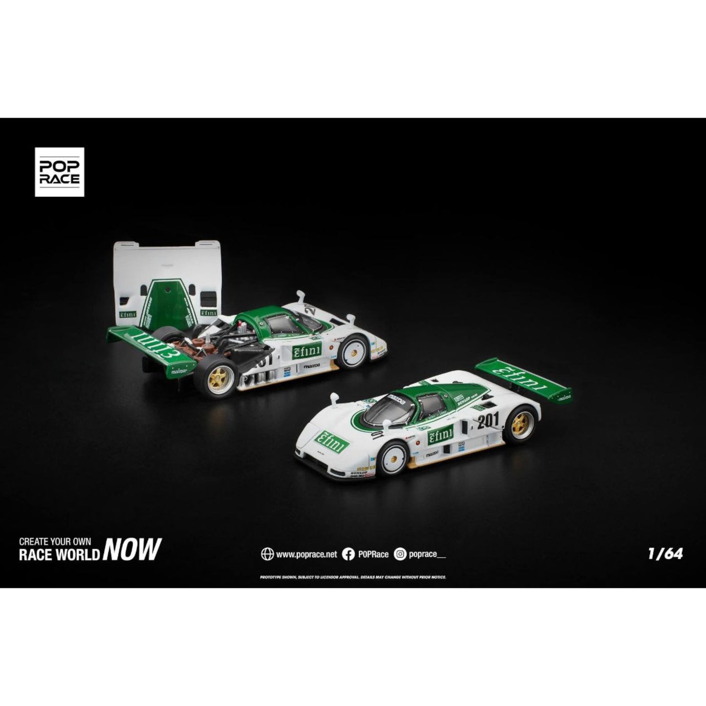 Pop Race - Pre-Order - 1991 Mazda 787B JSPC, white/green - 640386