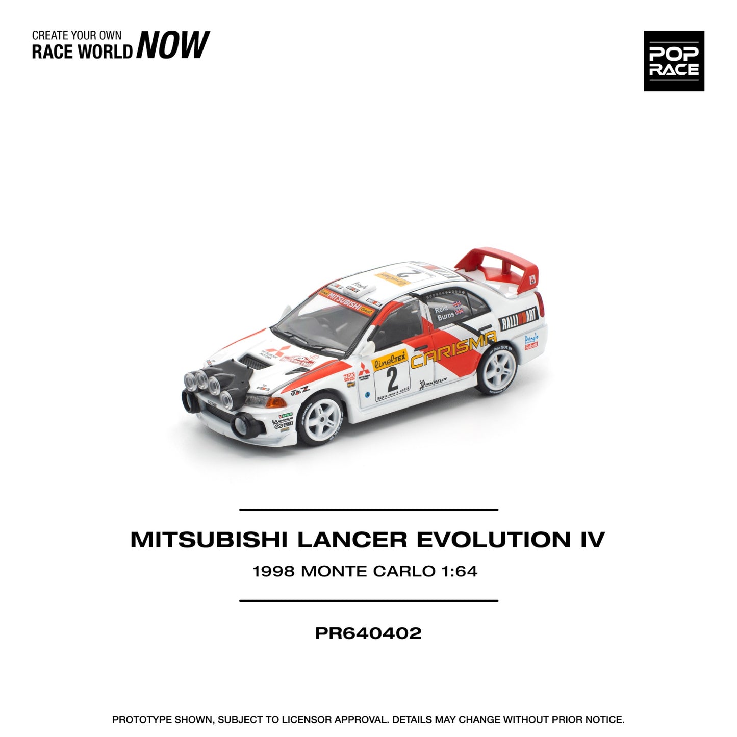 Pop Race - Pre-Order - Mitsubishi Lancer Evolution IV, 1998 Monte Carlo - PR640402