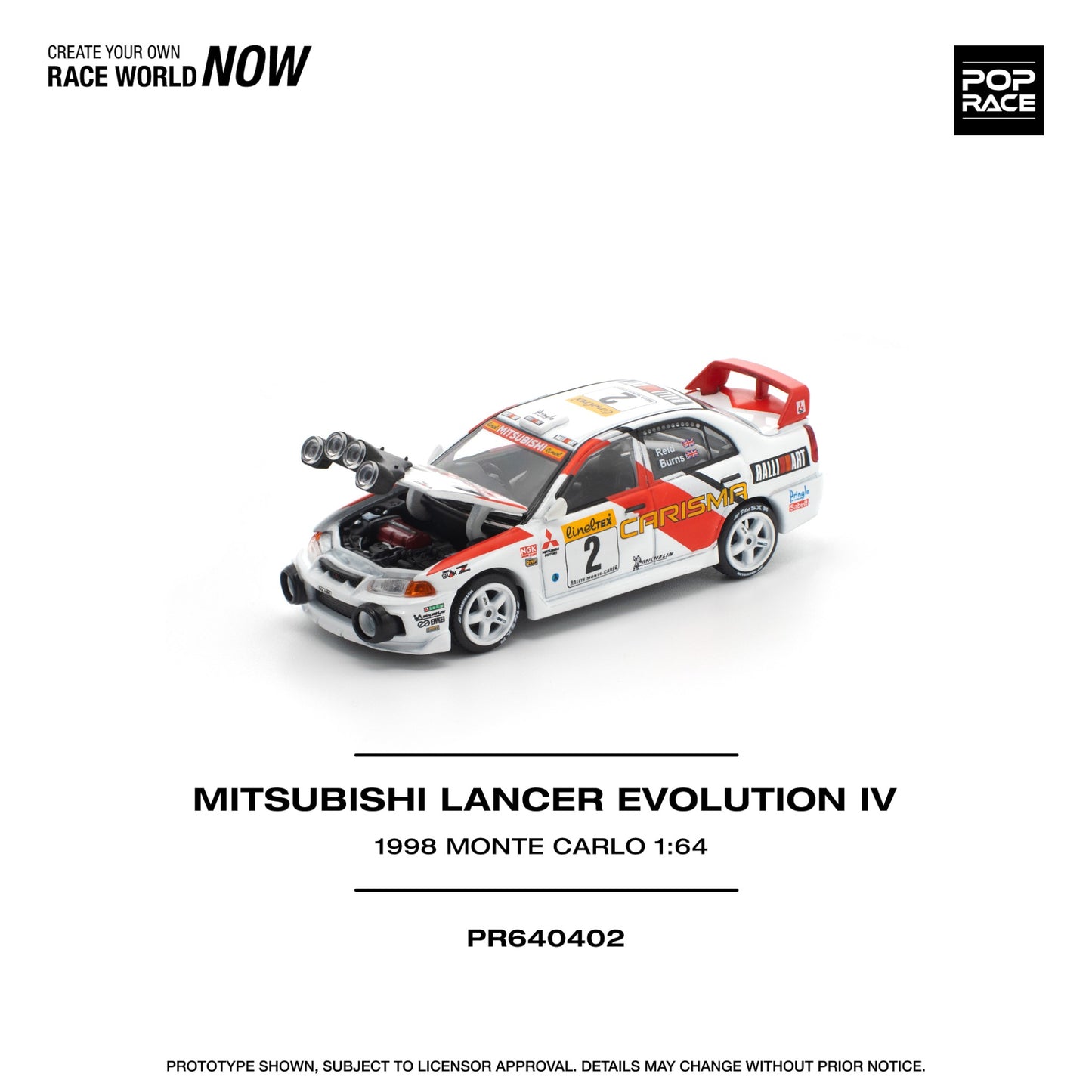 Pop Race - Pre-Order - Mitsubishi Lancer Evolution IV, 1998 Monte Carlo - PR640402