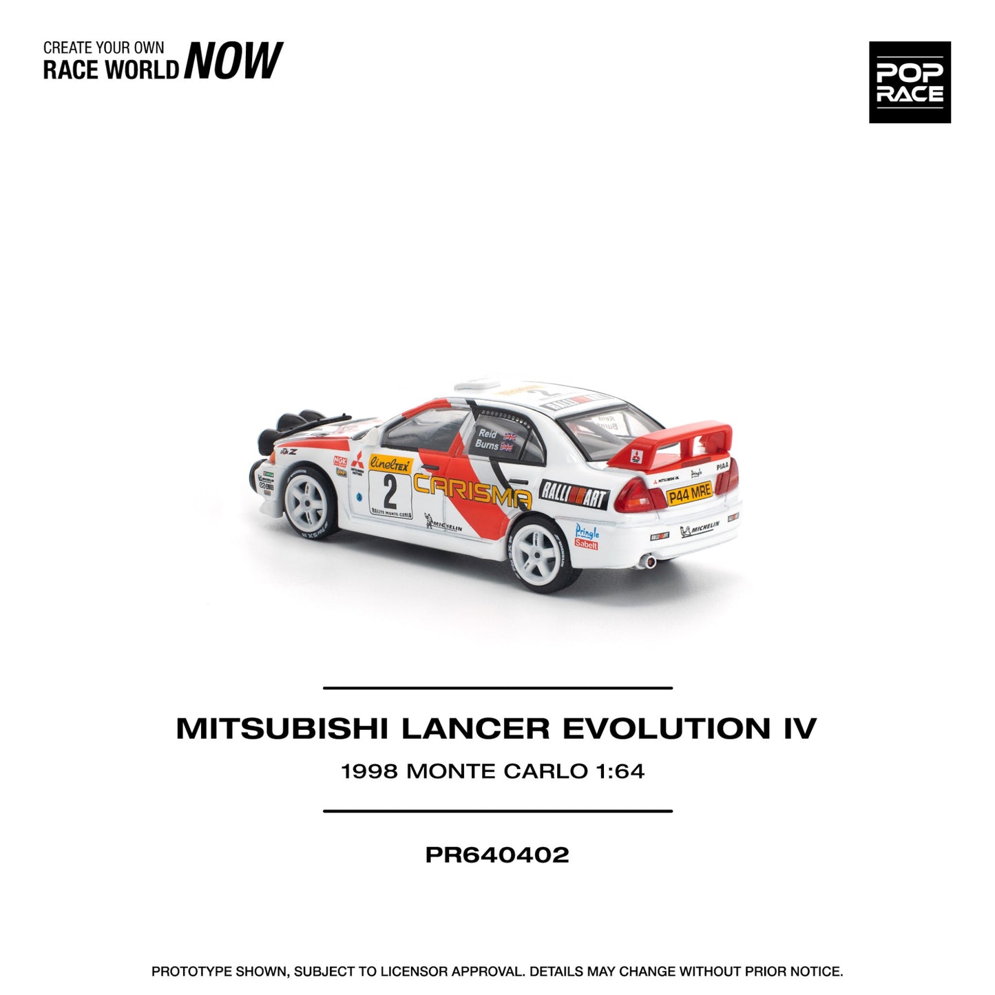 Pop Race - Pre-Order - Mitsubishi Lancer Evolution IV, 1998 Monte Carlo - PR640402