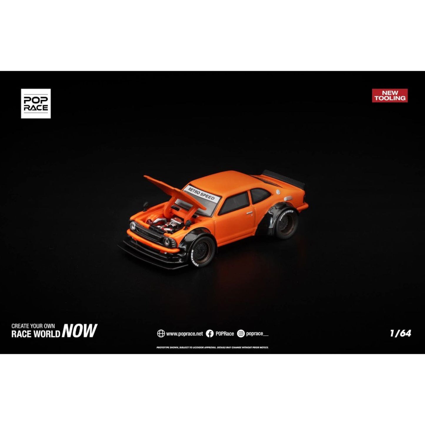 Pop Race - Pre-Order - Toyota Corolla KE25, orange - 640409