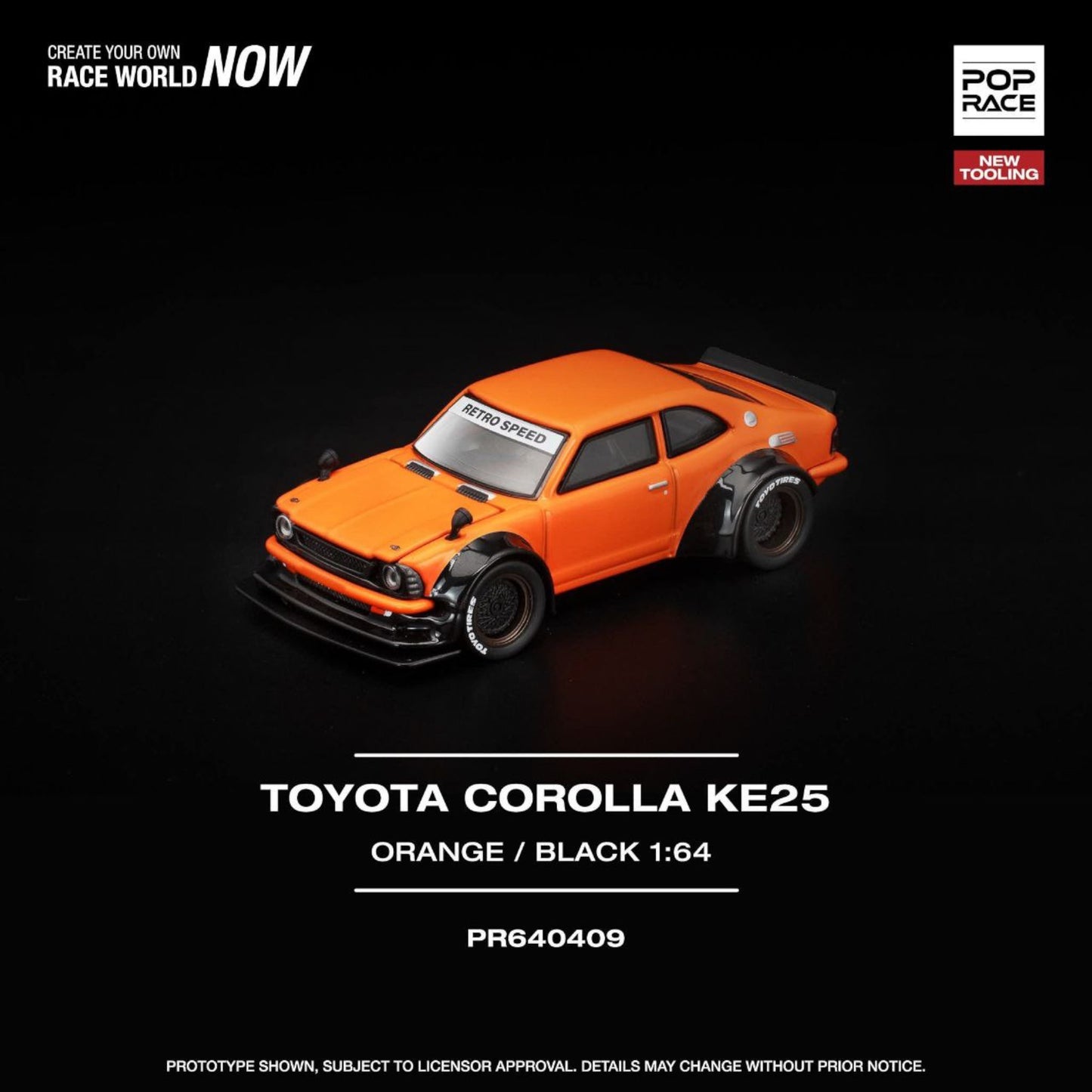 Pop Race - Pre-Order - Toyota Corolla KE25, orange - 640409