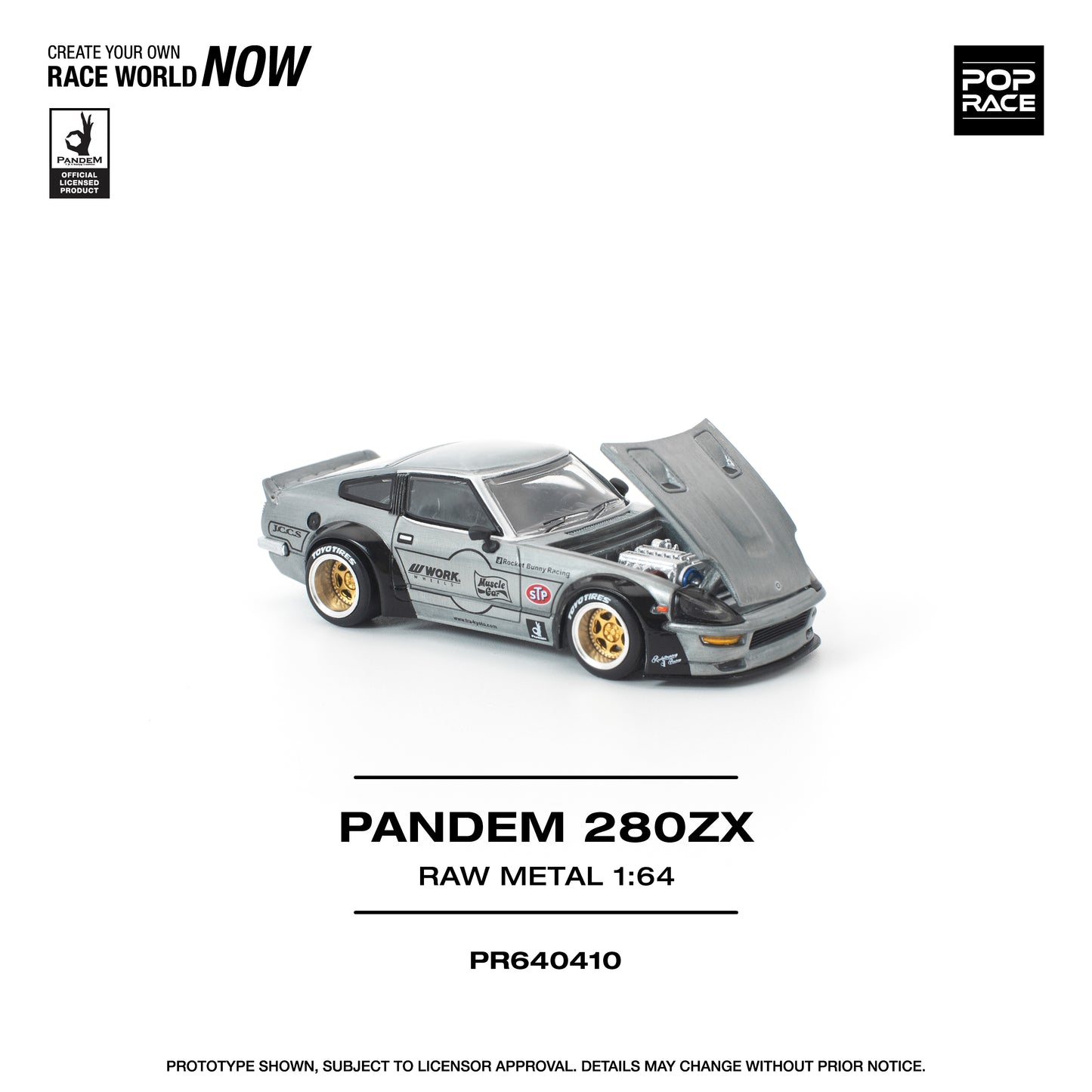 Pop Race - Pre-Order - Pandem 280ZX, raw metal - PR640410