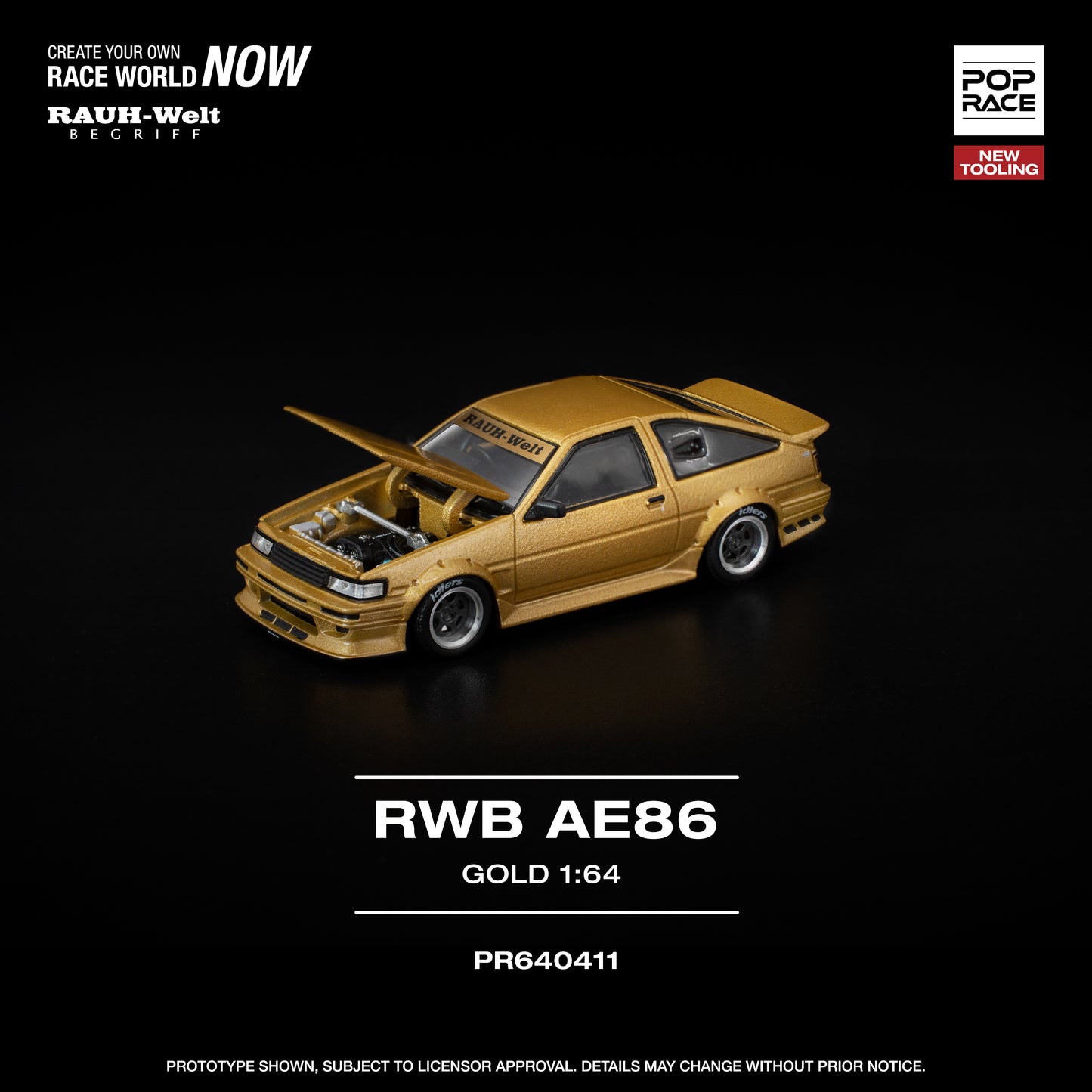 Pop Race - Pre-Order - RWB AE86, gold - PR640411