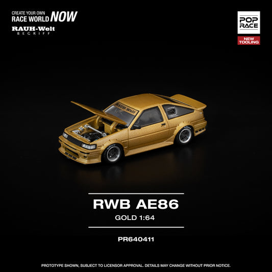 Pop Race - Pre-Order - RWB AE86, gold - PR640411