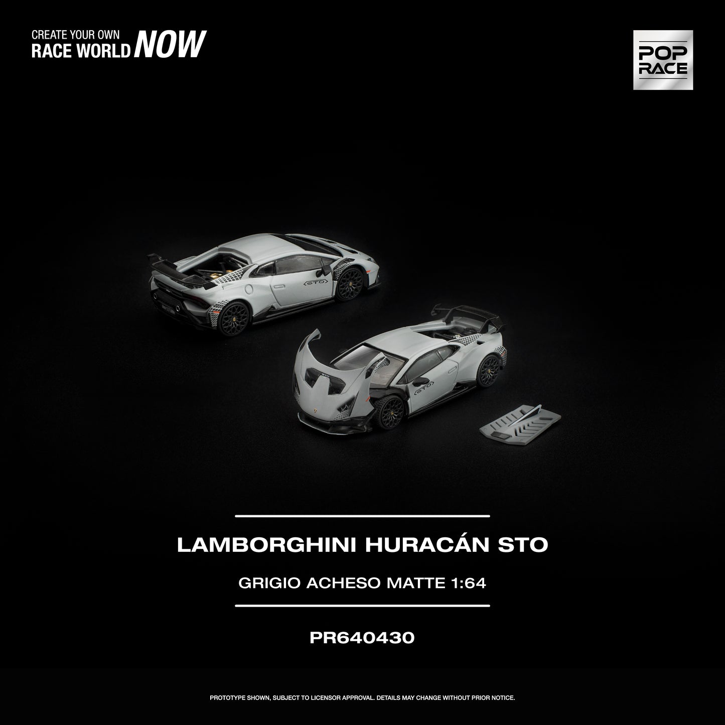 Pop Race - Pre-Order - Lamborghini Huracan STO, grigio acheso matte - PR64430