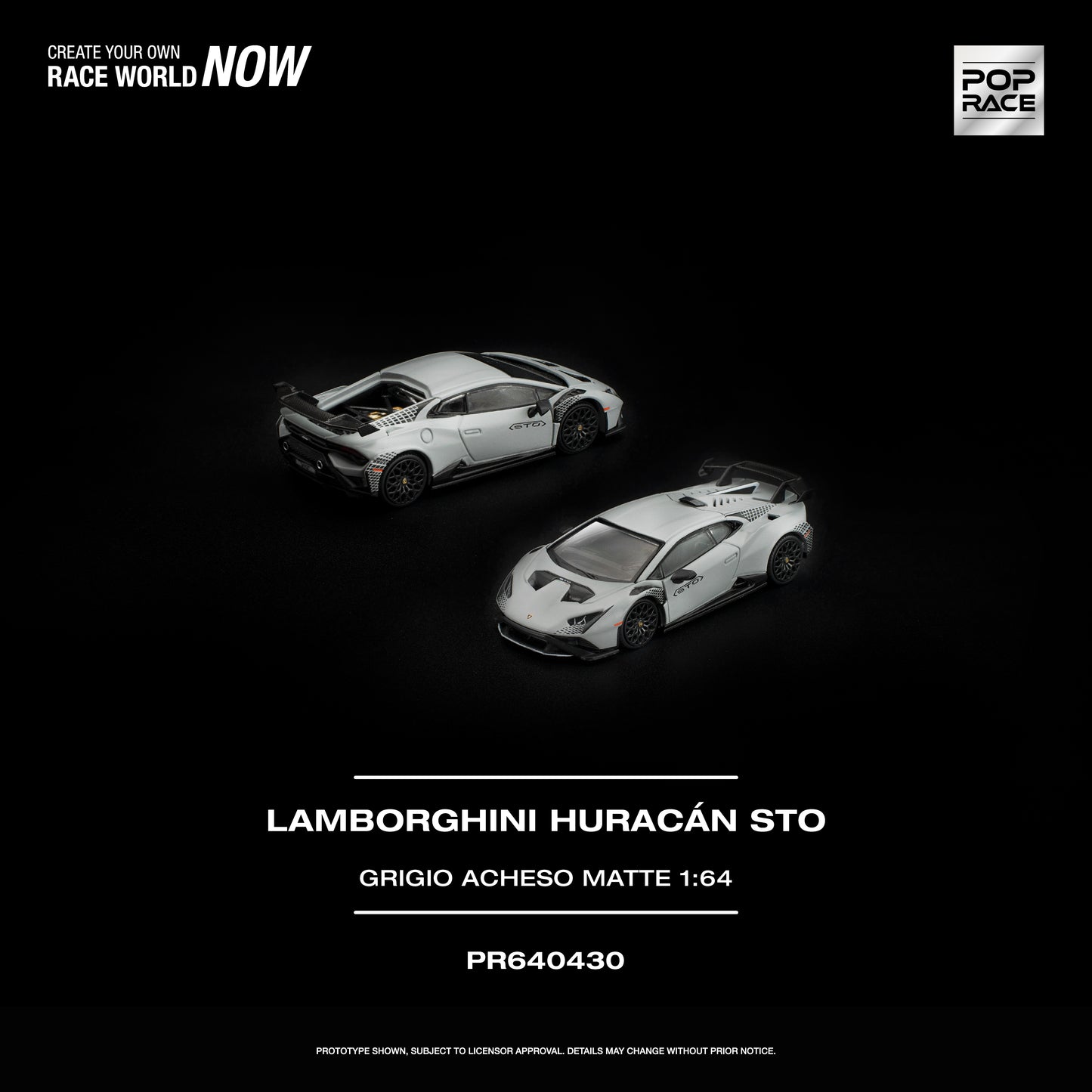 Pop Race - Pre-Order - Lamborghini Huracan STO, grigio acheso matte - PR64430