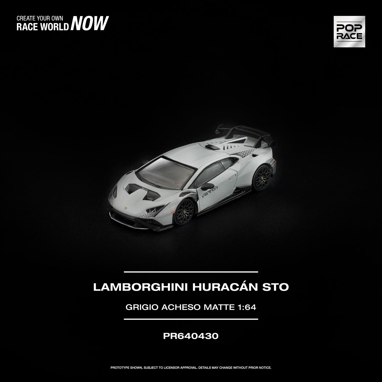 Pop Race - Pre-Order - Lamborghini Huracan STO, grigio acheso matte - PR64430