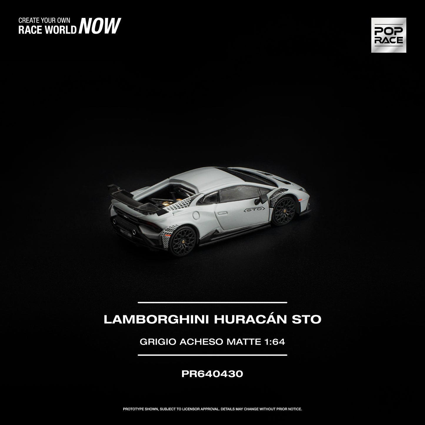 Pop Race - Pre-Order - Lamborghini Huracan STO, grigio acheso matte - PR64430