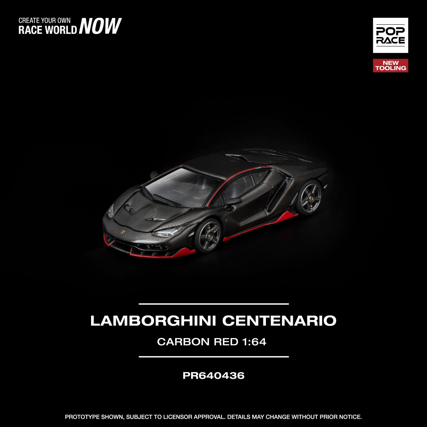 Pop Race - Pre-Order - Lamborghini Centenario, carbon red - PR640436