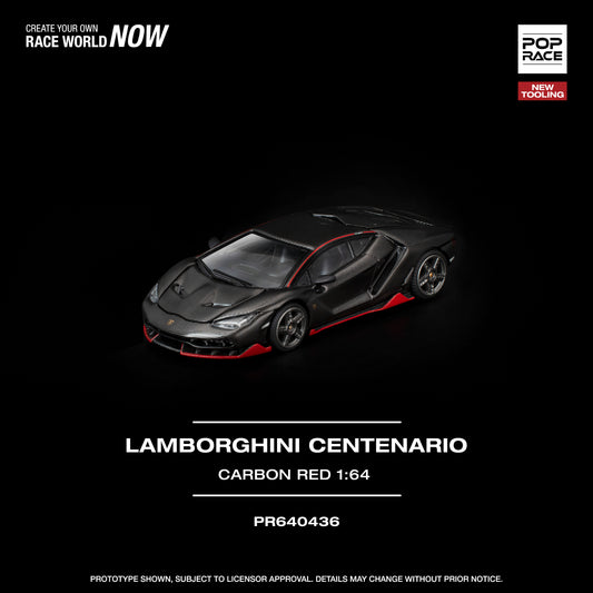 Pop Race - Pre-Order - Lamborghini Centenario, carbon red - PR640436