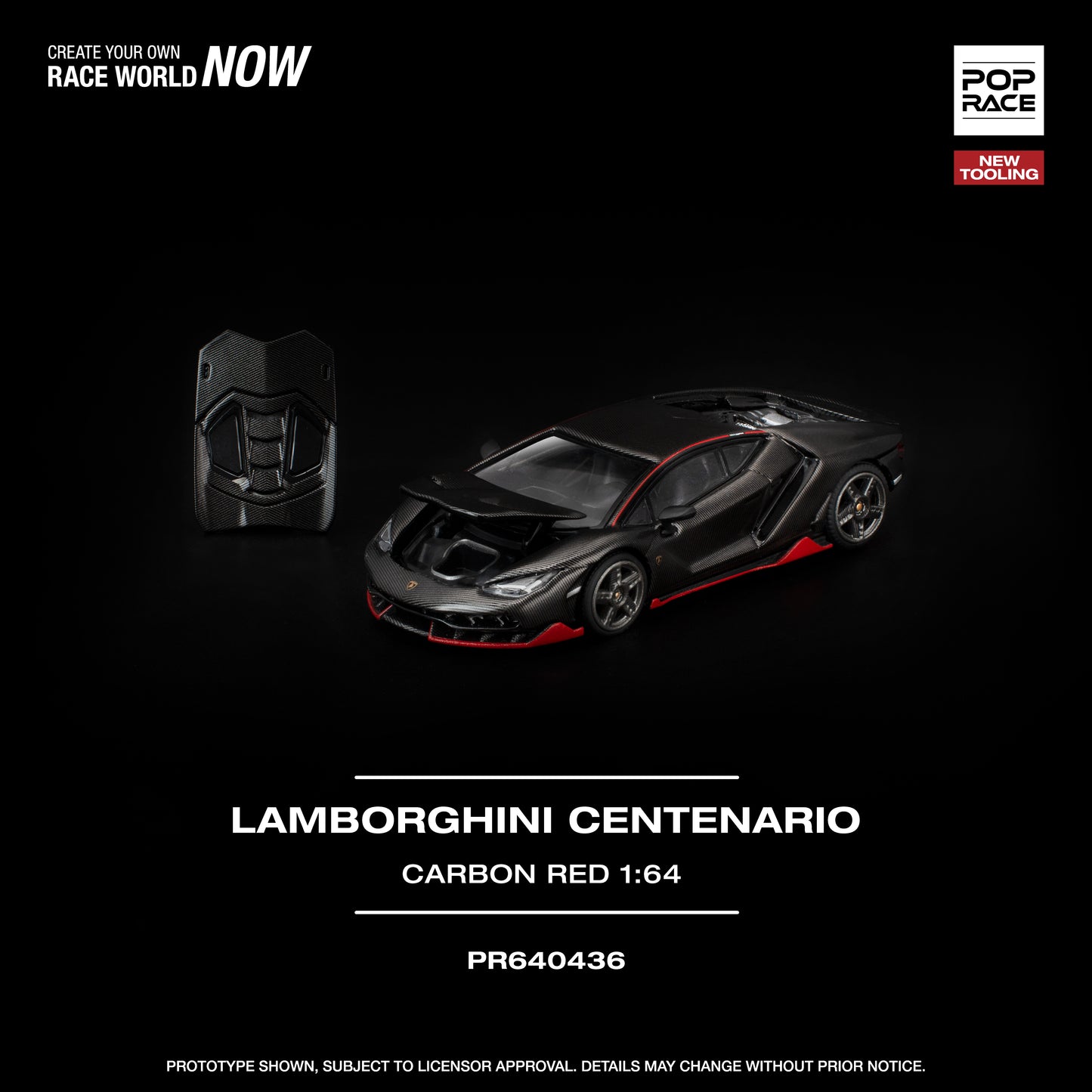 Pop Race - Pre-Order - Lamborghini Centenario, carbon red - PR640436
