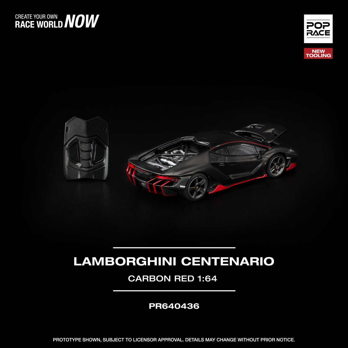 Pop Race - Pre-Order - Lamborghini Centenario, carbon red - PR640436