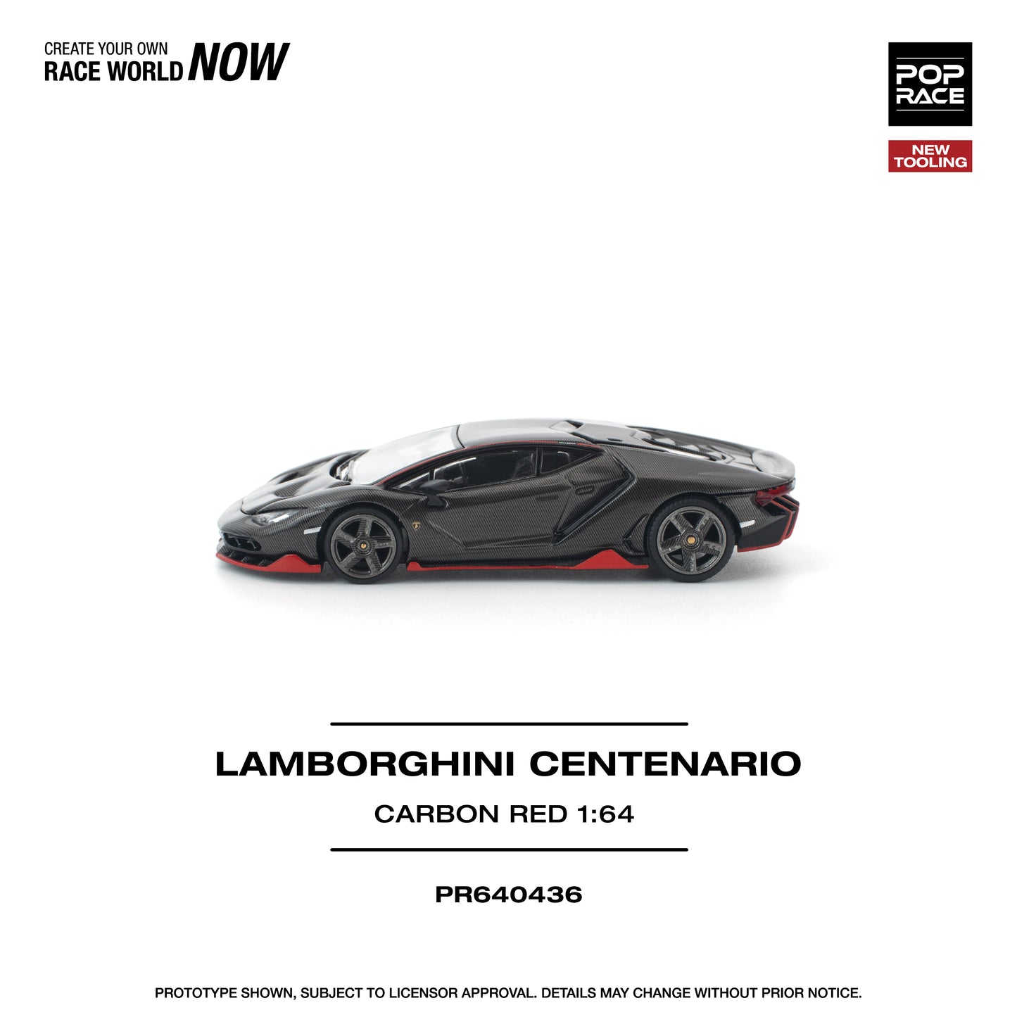 Pop Race - Pre-Order - Lamborghini Centenario, carbon red - PR640436