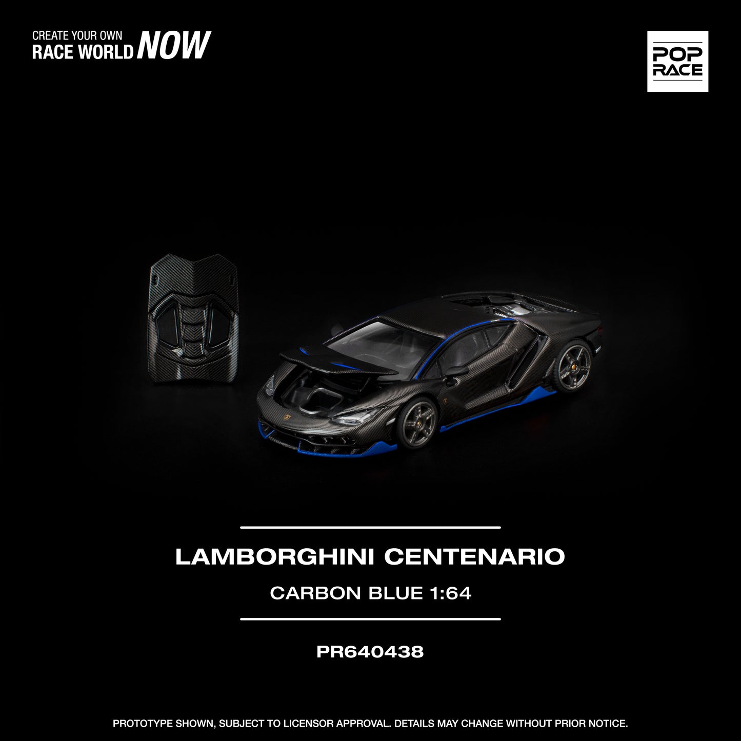 Pop Race - Pre-Order - Lamborghini Centenario, carbon/blue - PR640438