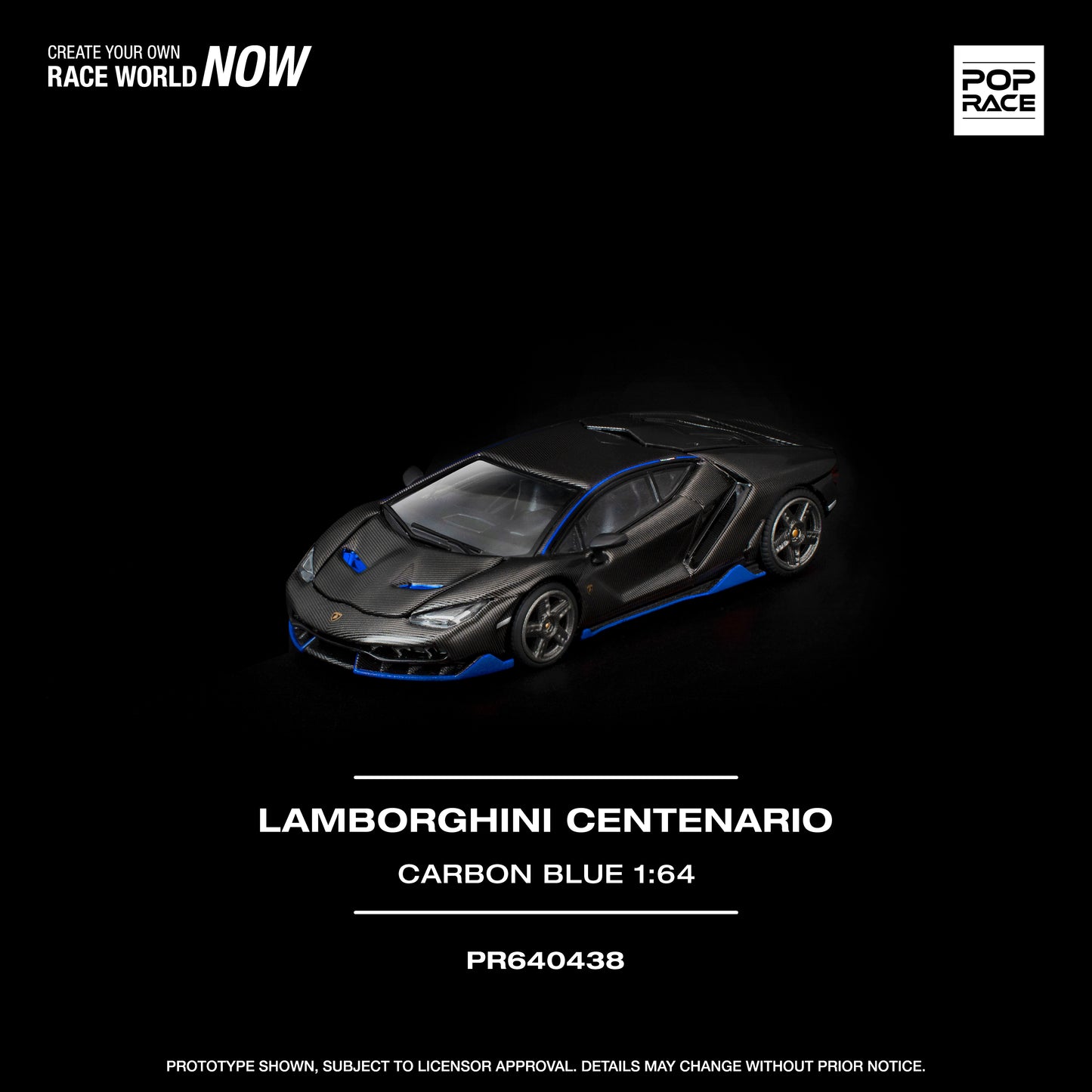 Pop Race - Pre-Order - Lamborghini Centenario, carbon/blue - PR640438