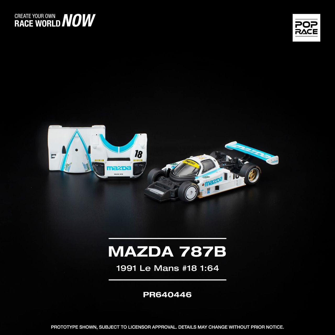 Pop Race - Pre-Order - Mazda 787B - 1991 Le Mans #18 - PR640446