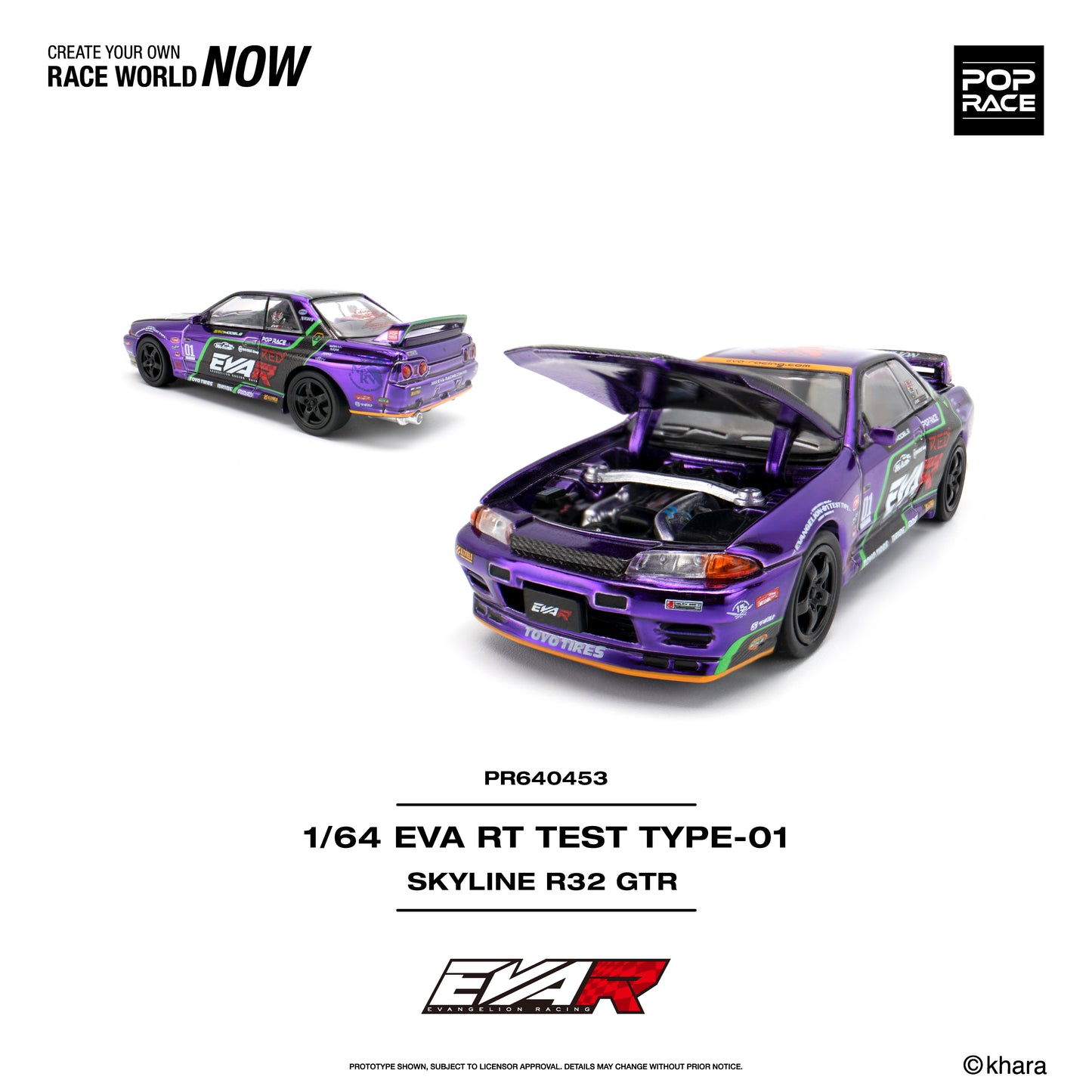 Pop Race - Pre-Order - EVA RT Test Type-01, Skyline R32 GTR - PR640453